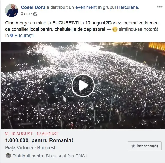Un consilier local își donează indemnizația pentru a aduna participanți la marele protest al diasporei