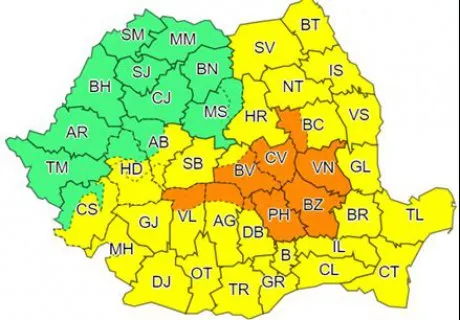 Din nou avertizări de vreme rea