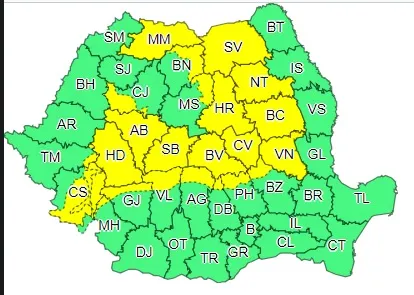 COD GALBEN de ploi în Caraș-Severin