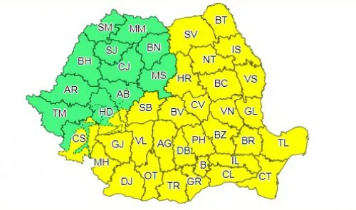 Iarna ne loveşte în plin: Cod galben de ninsori şi lapoviţă - HARTA