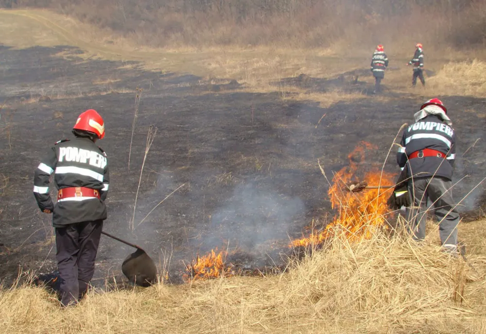 Zeci de intervenții ale pompierilor cărășeni la incendiile de miriște
