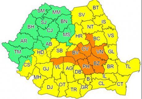 Din nou avertizări de vreme rea