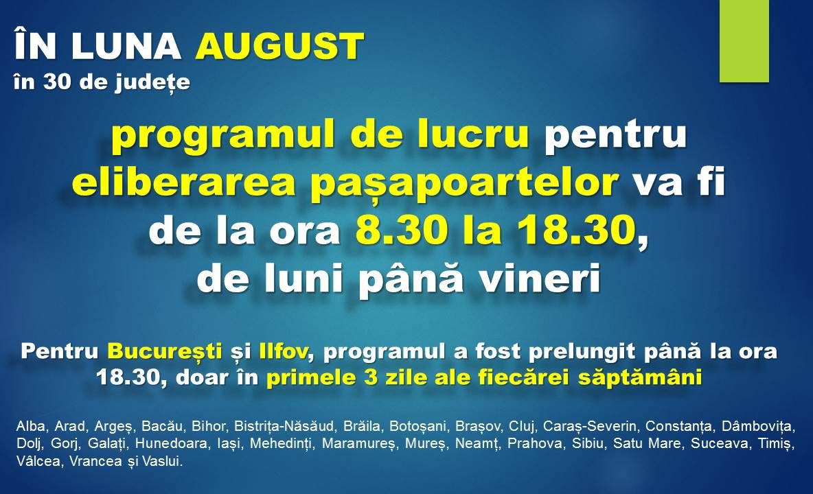 Învățăm din greșelile trecutului: program mărit la pașapoarte în luna august VIDEO