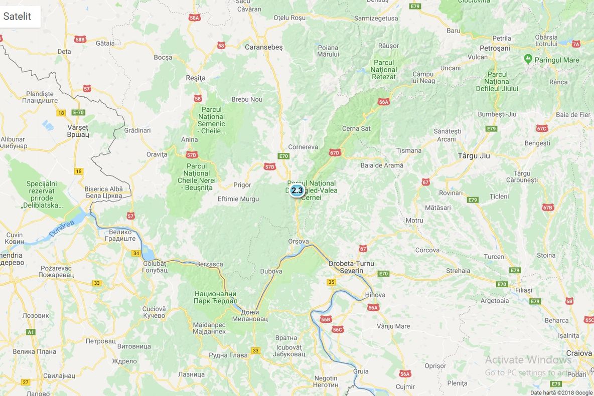 Cutremur cu magnitudinea de 2,3 pe scara Richter în Herculane, la adâncime de doar 12 kilometri