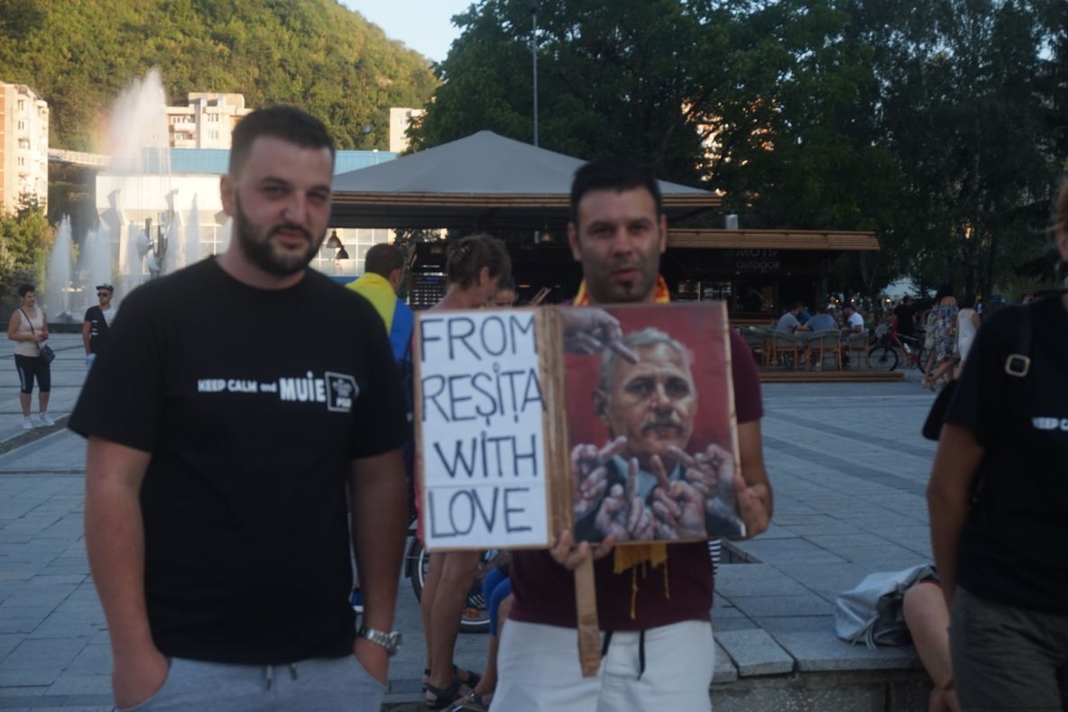 Protest de susținere a celor din Diaspora la Reșița VIDEO