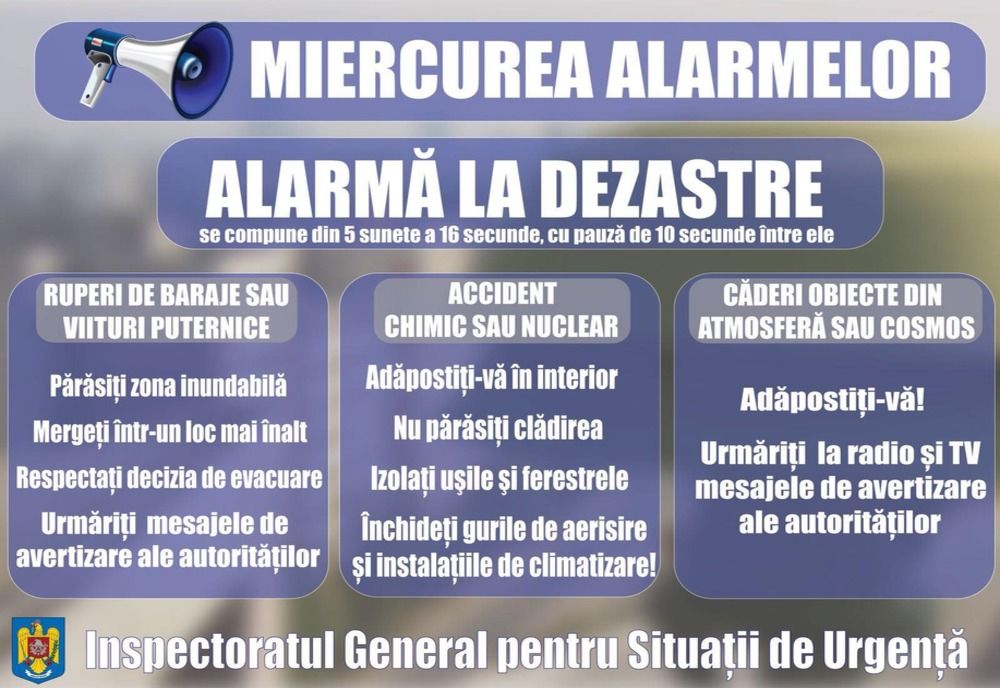 Exercițiu de alarmare la ora 10 fix