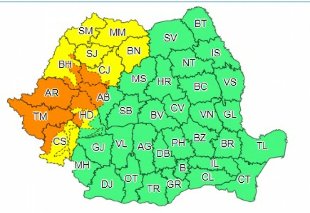 Avertizare meteo: cod PORTOCALIU de fenomene PERICULOASE - unde lovesc puternic furtunile. HARTA