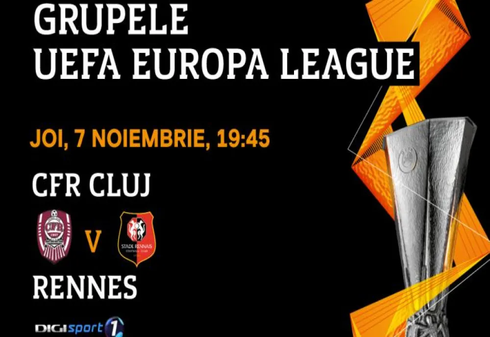 UEFA Europa League: Confruntare decisivă pentru clujeni: CFR - Rennes, în direct, la Digi Sport 1