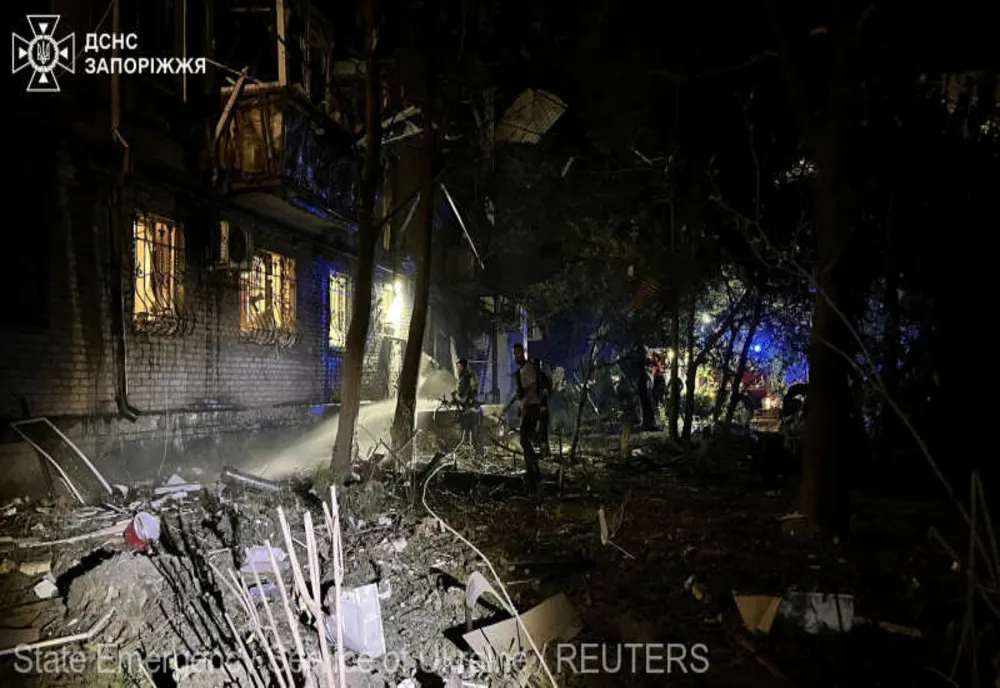 UCRAINA: CEL PUŢIN 16 CIVILI RĂNIŢI ÎN RAIDURI AERIENE RUSE ASUPRA ORAŞULUI ZAPOROJIE