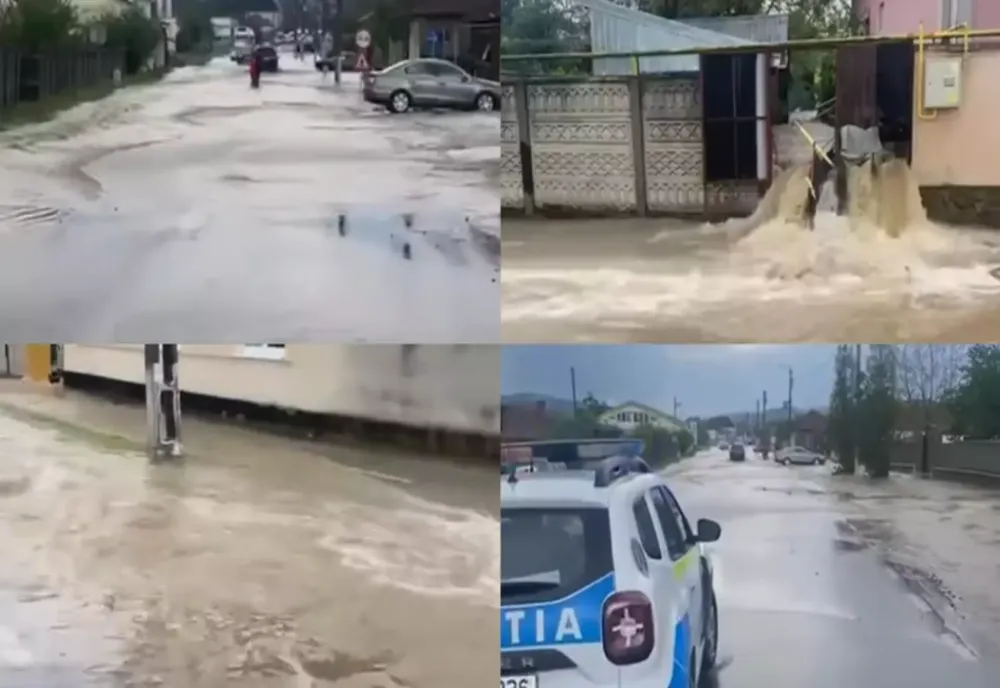 TRAFIC RUTIER BLOCAT PE DN 58B, LA IEȘIRE DIN BOCȘA. MAI MULTE GOSPODĂRII, MĂTURATE DE VIITURĂ
