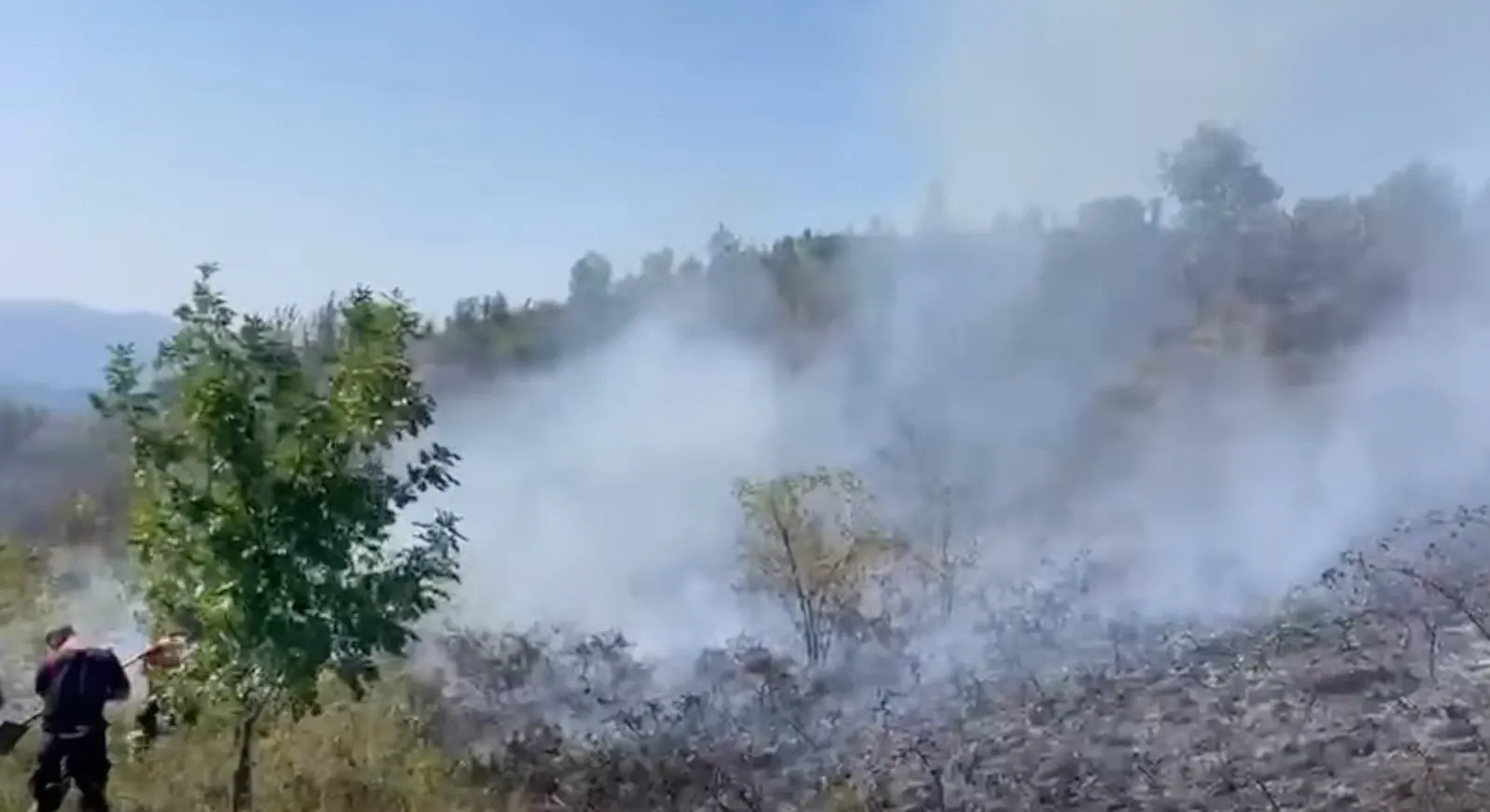 Incendiu vegetație, județul Caraș-Severin
