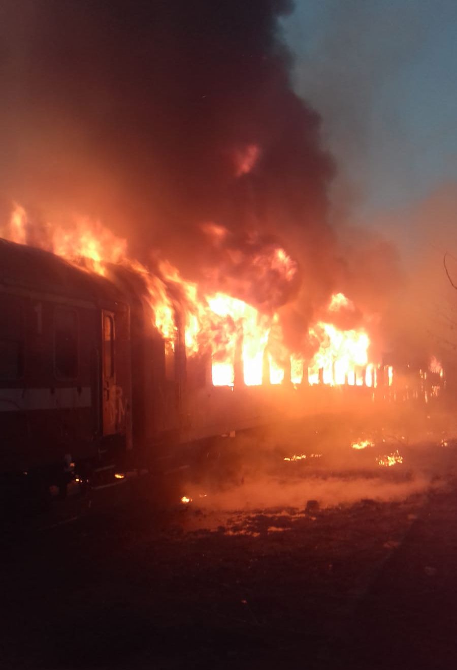 incendiu vagon gara Oravita