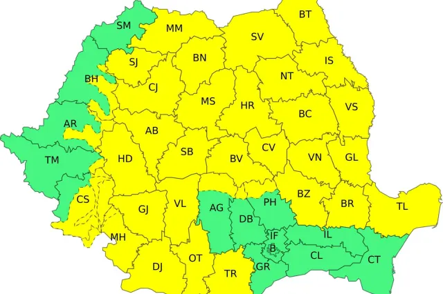 COD GALBEN de vânt puternic și vijelii! Recomandările autorităților!