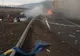 Accidentul și incendiul de pe DN 6 filmat de o cameră de bord VIDEO