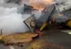 Doi morți după ce trei TIR-uri au fost implicate într-un carambol. Două TIR-uri au luat foc FOTO-VIDEO